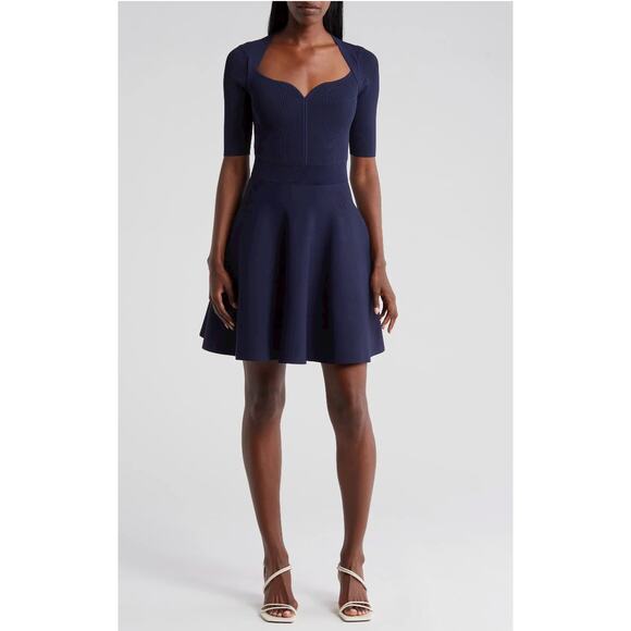 Ted Baker London Milly Sweetheart Sweater Dress Navy New Size 4 US 10 - Picture 1 of 10